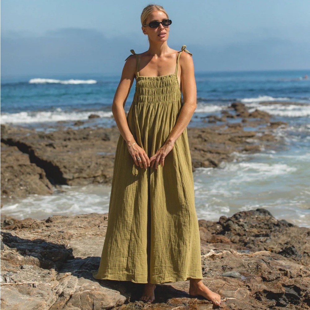 Poppy Woven Cotton Gauze Maxi Dress Solai the Label Large